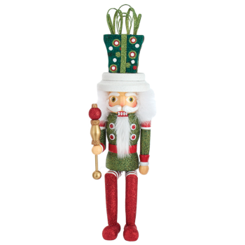 Kurt Adler HA0541 - Nussknacker - Shelf Sitters - Geschenkehut, Größe 46 cm